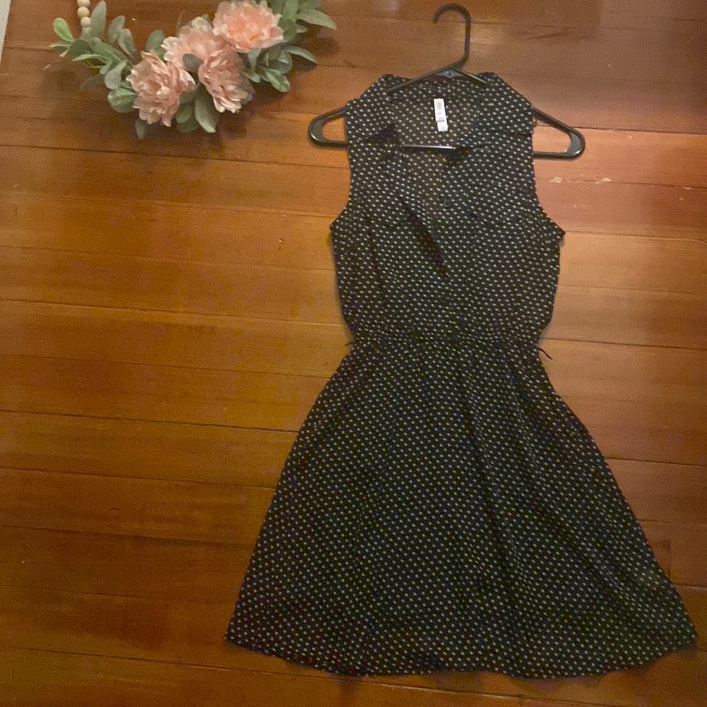 Cute retro black and white polka dot dress.